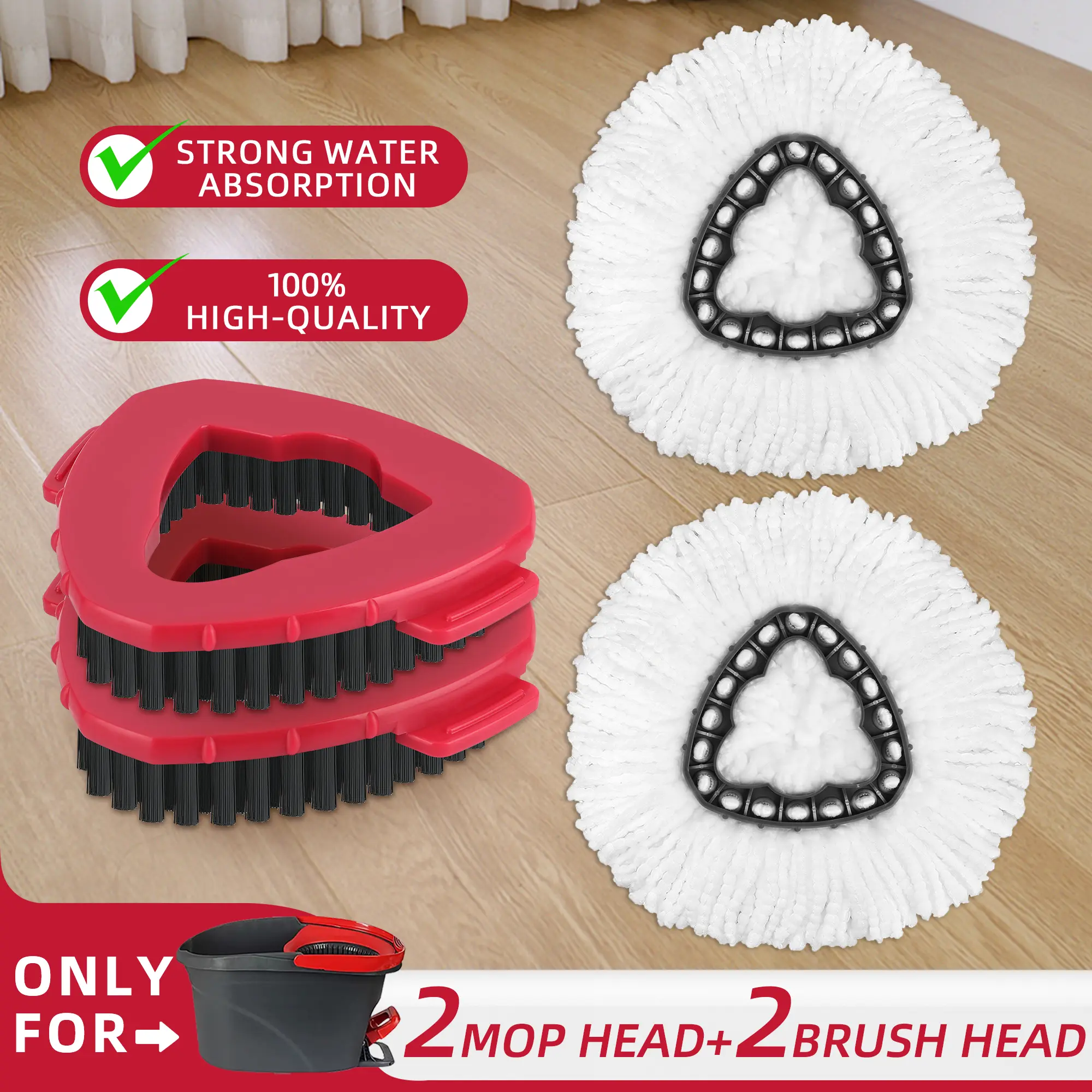 2mop+2brush(only fits O-cedar one tank old style)