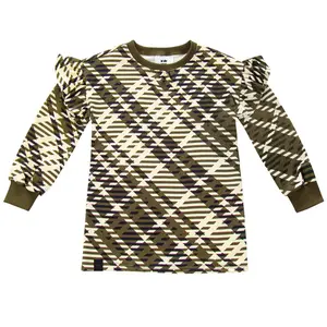 OMAMImini Plaid Sweatshirt Dress - Olive