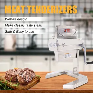Hakka Commercial Meat Tenderizer, Manual Meat Tenderizer Machine Stainess Steel 7 inch/175mm Width 37-blade Meat Flatten Tool for Beef Pork Chicken Steak