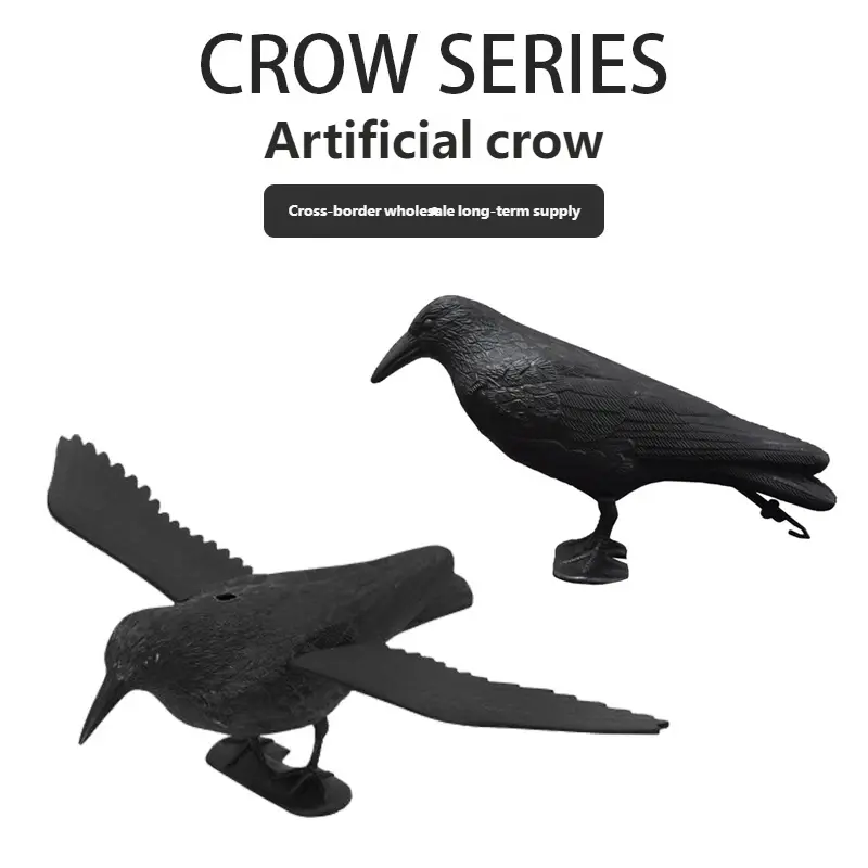 Realistic Crow Bird Hunting Lure, Garden Bird Repeller Decoration, Plastic Target, Natural Pest Control, Indoor Outdoor Use, Artificial Crow, Garden Accessories