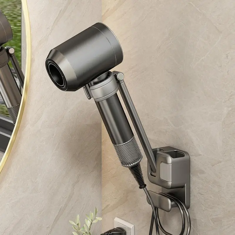 Wall Mounted Hair Dryer Holder, Hair Dryer Storage Rack, Hair Dryer Holder for Home and Hairdressing Use, Bathroom Organizing Accessories, Bathroom Organization, Bathroom Accessory