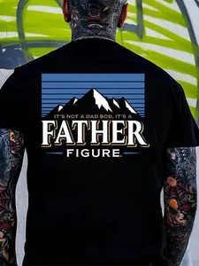 Women's 2-Piece Casual Cotton Outfit - Short-Sleeve Round Neck Tshirt, Soft Smooth Fabric Father Figure Hoodie, Funny Dad Bod Themed Top, Shortsleeve