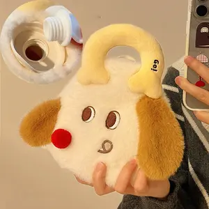 Cute Dog Handheld Hot Water Bag, Filled Hot Water Bottle Thick Anti-Explosion Warm Hand Warmer, Girls' Hand and Stomach Heating Pad