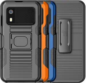 Case and Belt Clip for Zebra EM45 RFID Mobile Scanner, Nakedcellphone Rugged Combo: Hybrid Ring Grip Cover with Stand and Holster Holder