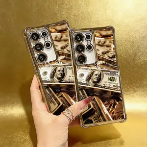 Phone Case: Golden Dollar Stack New Phone Case for Samsung Galaxy S25/S25 Plus/S25 Ultra/S25 Edge/S24/S24 FE/S24 Plus/S24 Ultra/S23/S23+/S23 Ultra/S22/S22+/S22 Ultra/S21/S21 Pro/S21 Ultra/S20/S20 Plus/S20 Ultra/S Series, Drop-Proof Transparent Soft