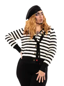 Cherie Striped Bow Cardigan