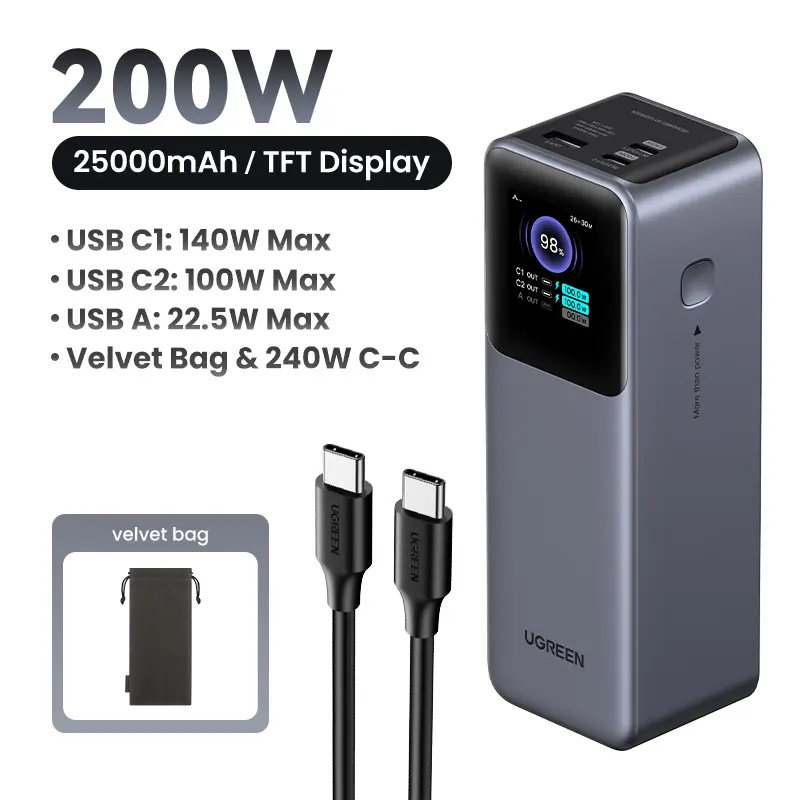 Grey 25000mAh-200W