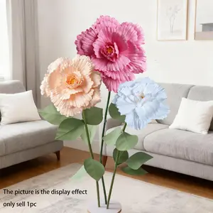 Large Foam Peony Artificial Flower Bouquet, Wedding Background Home Decor, Flower Arrangements, Outdoor Garden Fake Flowers, Mall Display Event Party Supplies