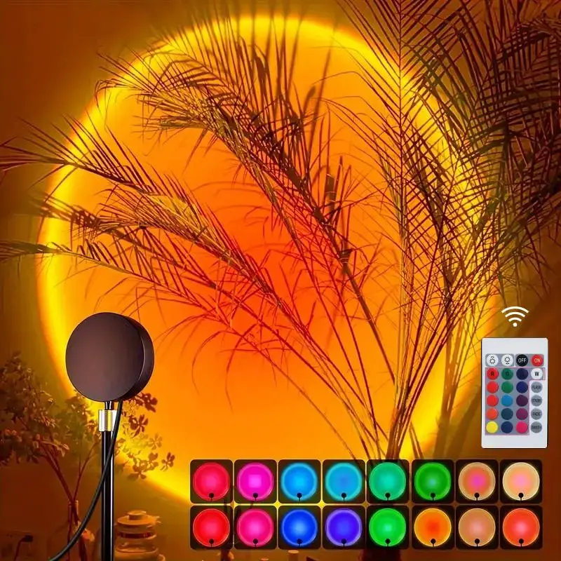 USB Powered Sunset Lamp for Summer Gift (1 Count), LGBTQ Sunset Projector LED Lights for Bedroom, Decorative LED Light for Living Room Home Decor, Amb