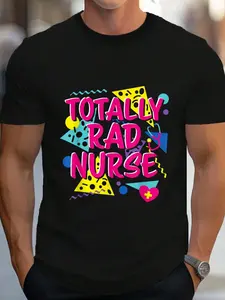 100% Cotton 80s 90s Nurse Costume Lazy Halloween Party Theme 1980s 1990s T-Shirt Women's Men's Graphic Tee Crew Neck summer vacation Tops