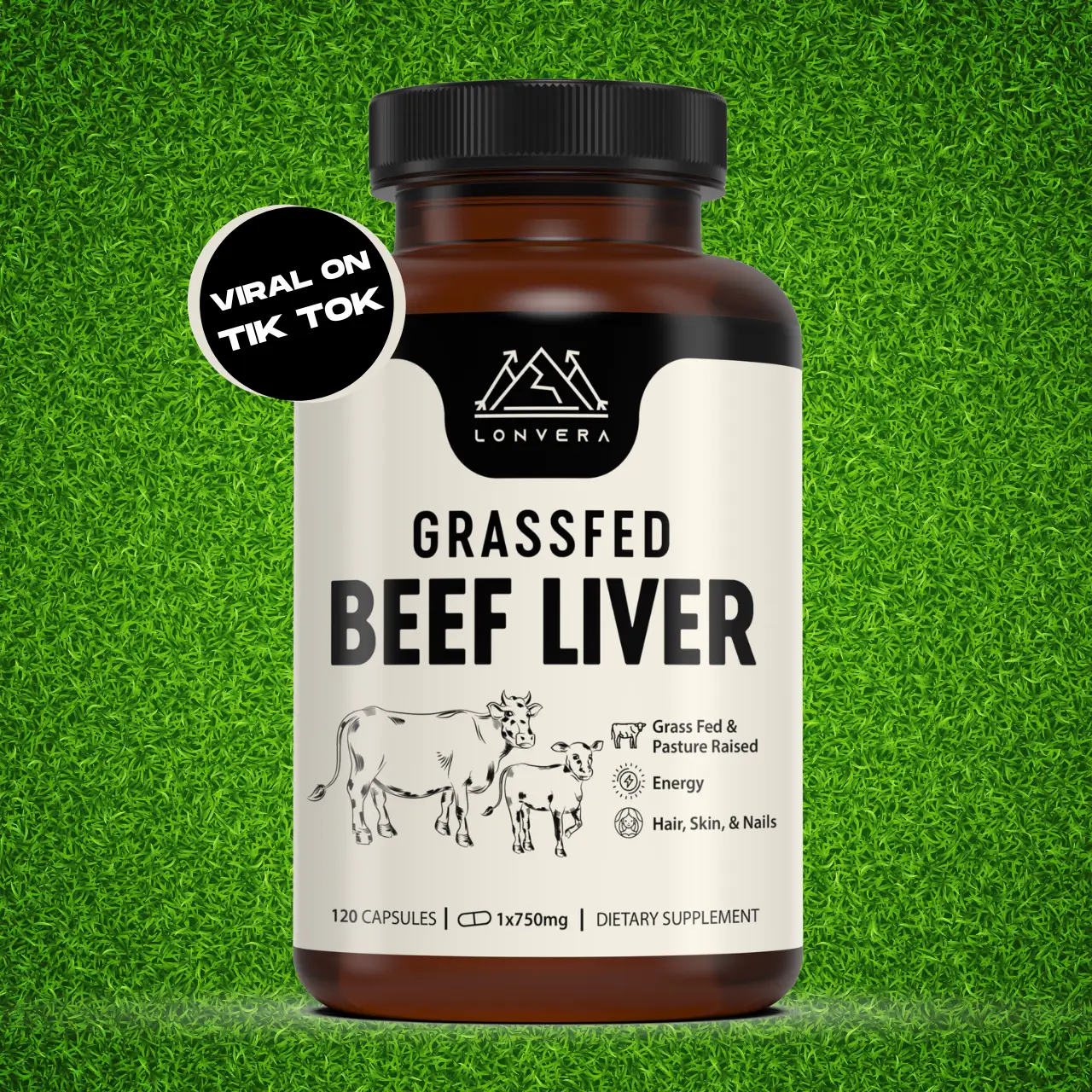 Lonvera Grass Fed Beef Liver Capsules | Liver Support | Freeze Dried Liver Pills