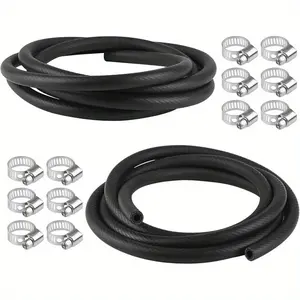 Petrol hose 6mm, 2m petrol hose, inner diameter 6mm, fuel hose with 12 hose clamps, diesel hose for lawn mowers, cars, tractors, small engines
