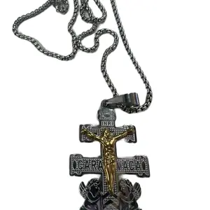 Cross of Caravaca with Chain Stainless Steel