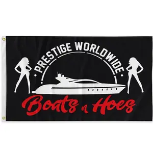 Prestige Worldwide 3x5Ft Flag Boats Hoes Tapestry Wall Hanging for College Dorm Men Cave Decor Room Home Decoration Banner with 4 Brass Grommets boys and girls room decor