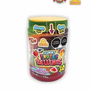 Gummy Frutas Rellenas 30 Pieces - Sweet Fruit Filled Gummies with Excess Calories and Excess Sugars - 300g