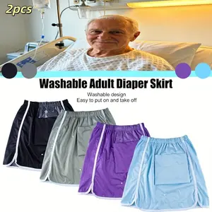 2pcs-Adult Diaper Skirt Set, Washable & Foldable Design, Multiple Colors Available, Easy Wear & Remove, Suitable for Seniors & Incontinence