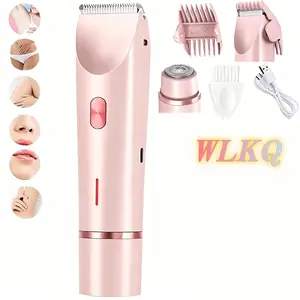 New Upgrade Electric Bikini Trimmerfor Women,Portable Electric Shaverand Razor Rechargeable 2-in-1 Bikini Shaver &Trimmer, Dual Heads for Body & Facial Hair Removal,Multifunctional Festival Gift summerwins,#Summer Vibes