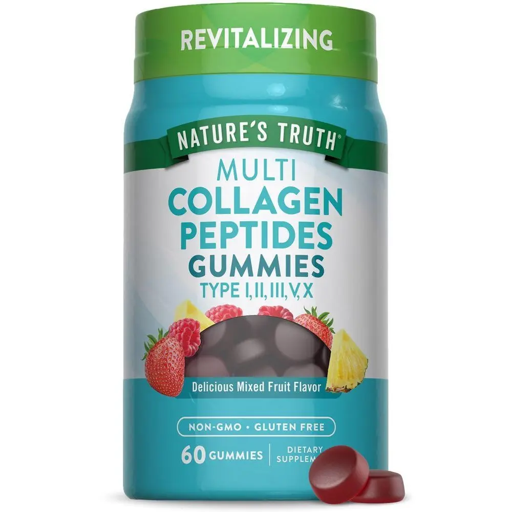 Nature's Truth Multi Collagen Peptides - 60 Gummies - Non-GMO & Gluten Free Complex Supplement - Mixed Fruit Flavor Nature's Truth Multi Collagen Peptides - 60 Gummies - Non-GMO & Gluten Free Complex Supplement - Mixed Fruit Flavor