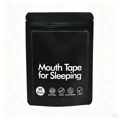 Breathable Sports Mouth Tape - Upgraded 30-Count, Extra Strong Adhesive, Premium Fabric, Ergonomic Lip Seal Design, Black/Pink Hypoallergenic Soft Sleep Aid for All-Night Comfort