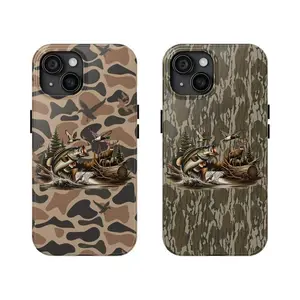 Rugged Camo Duck Fish Heavy Duty Tough Phone Case for iPhone 11 12 13 14 15 16 17 Pro Max Plus