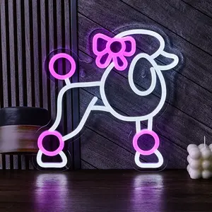 Poodle Pet Shaped Decorative Neon Light, Indoor Bedroom Party Pet Room Decor, USB Powered,  Perfect Gift for Friends & Christmas