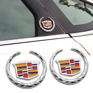 2pcs For Cadillac Fender Marker Door Logo Badge Emblem Car Decoration Sport V