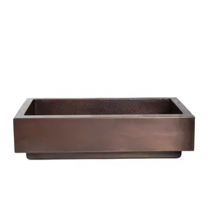 33 Inch Retro Fit Copper Single Bowl Apron Farmhouse Sink - Brown Copper farmhouse sink