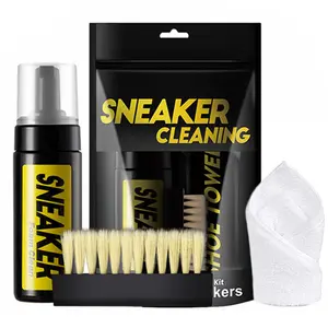 GGPOOM-Shoe Cleaner Kit with Bottle and Brush For Fabric Cleaner For Leather, Whites, 5.3Oz with Shoe Brush and Shoe Cloth,Work on Most Shoes Sneaker Cleaning Kit Sneaker Care Kit