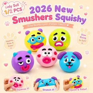 1/2 PCS 2026 New Smushers Squishy – Smushers Dog Face Swap Squishy, Cute Animal, Slow Rising Soft Squeeze Stress Relief Fidget for Adults Anxiety Relief, Office Home Travel