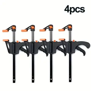 F Type Quick Release Clamp Set, 4 Counts Adjustable Clamp for Woodworking, Manual Woodworking Tool, Professional Hand Tool for Home & Office, Durable Construction