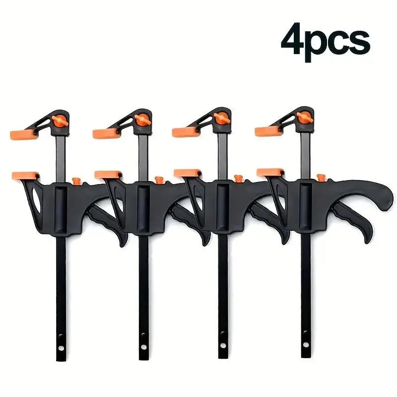 F Type Quick Release Clamp Set, 4 Counts Adjustable Clamp for Woodworking, Manual Woodworking Tool, Professional Hand Tool for Home & Office, Durable Construction Hardware