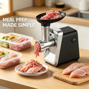 MG-S10 Electric Meat Grinder Household Kitchen Mincer, 110-120V 60Hz 200W, UL 982 Safety Certified, V-0 Flame Retardant Shell, Class B Motor With Thermal Protection, Stainless Steel Blade For Meat Filling Vegetable Sausage Making