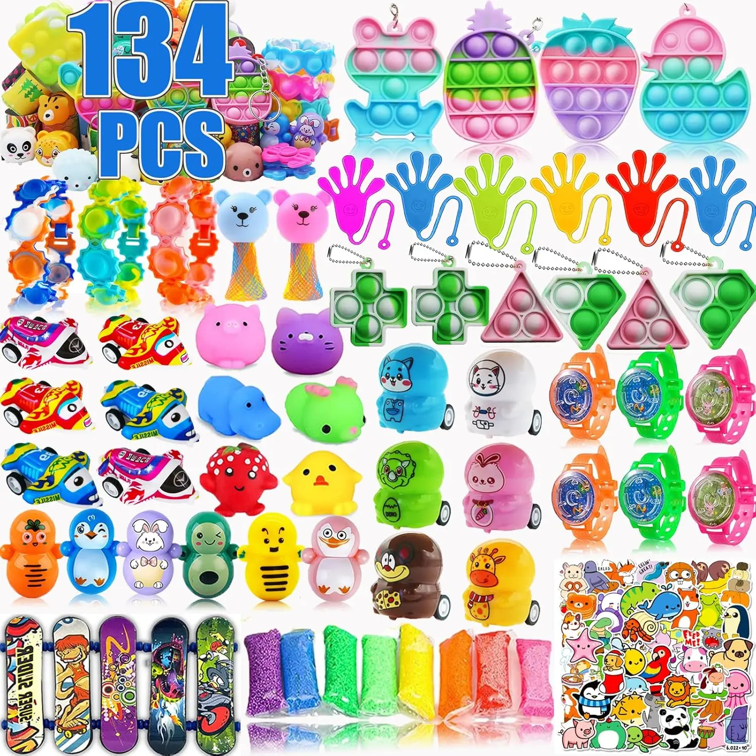 134 PCS Party Favors for Kids 3-5 8-12, Goodie Bag Stuffers, Treasure Box Toys for Classroom Prizes, Pinata Filler, Treasure Chest for Students Rewards, Carnival Prizes, Birthday Gifts