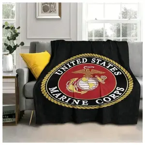 Pure Country  US Marine Corps - Emblem Blanket , USMC Eagle Globe Anchor Fleece Blanket Soft Funny Throw Blanket Cozy Lightweight Plush Portable Cover Blanket For Sofa,Warm Gift For Birthday,Suitable as a gift sizes 60*80,30*40 ,40*50 50*60