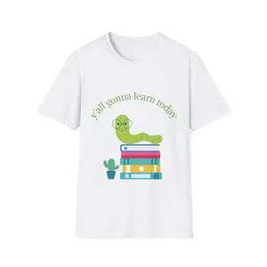 Back To School Teacher T-Shirt featuring Cute Worm, Funny Teacher Gift, School Apparel, Unisex Learning Tee, Classroom Humor Shirt