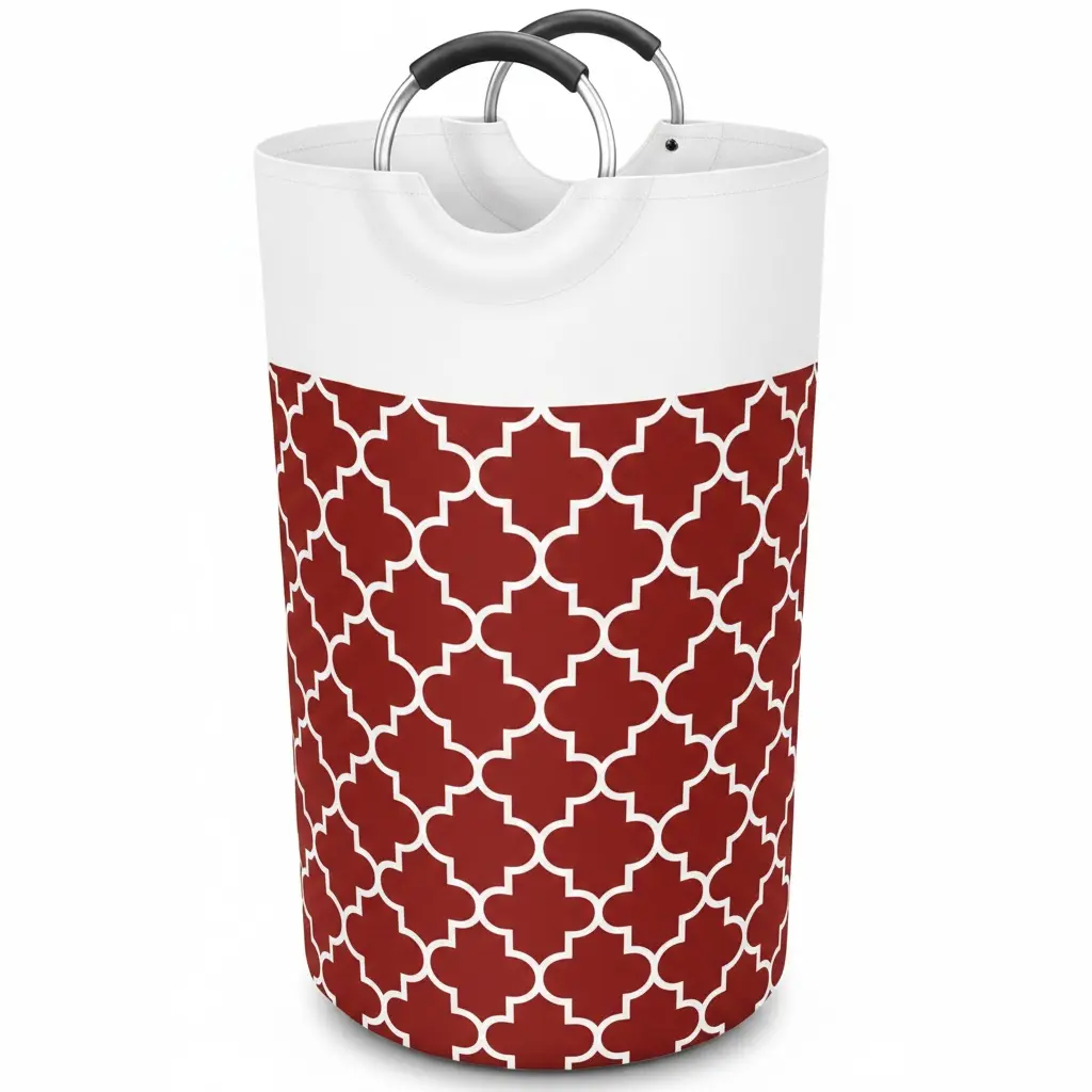 Large Laundry Basket Aluminum Handle Foldable Storage Bag