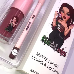 Chulada Lip Kits - Lip Liner & Velvety Matte Liquid Lipstick - 12 Different Shades - Easy to Blend for Ombré Effect - Cosmetic Makeup