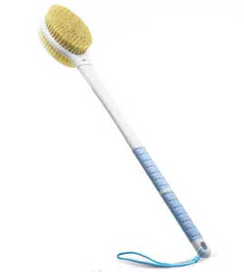 Shower Brush with Soft and Stiff Bristles,20.5" Extra Long Handle Dual-Sided Back Scrubber Bath Brush Body Exfoliator for Wet or Dry Brushing (EXTRA LONG HANDLE) Accessories Hanging