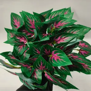 Artificial Greenery Plants Outdoor, 5 Pcs Set Faux Coleus Plants UV Resistant Silk Plants with Stems, Fake Plants for Outside Garden Patio Hanging Planter Pathway Front Porch Decoration