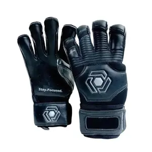 Prime Focus Goalkeeping Locus Pro Blackout Goalkeeper Gloves - All Weather Goalie Gloves with Pro+ Latex