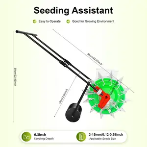 Hand Push Garden Seeder 3-15mm Adjustable Seed Planter for Corn Soybean Peanut Sunflower Farm Orchard Greenhouse