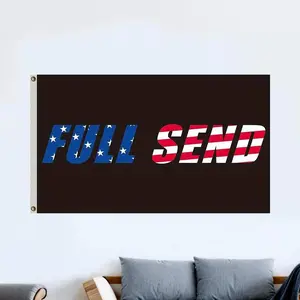 Full Send Pattern Flag, Funny Banner for College Dorm Room Decoration, Party Supplies for Home Decor, Bedroom Decor, Bedroom Accessories, Multicolor