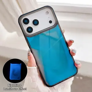 Fluorescent Quicksand Case for iPhone 17 Pro Max 17 Air 16 15 14 13 Pro Max, Liquid Glow Sand Luxury Glow Noctilucent Liquid Luminous Sand TPU+PC Protective Shockproof Phone Back Cover