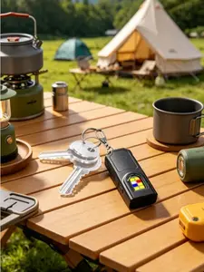 Portable USB Charging Handsfree Flashlight, Mini Keychain Lamp with Bottom Magnetic, 5 Light Modes, Emergency Lantern for Travel, Camping, Fishing