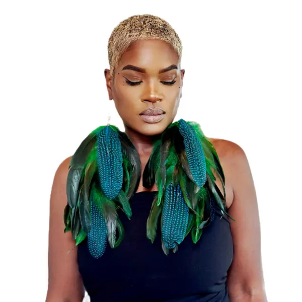 CHIC Green Feather Earrings