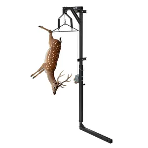 Heavy Duty 500LBS Deer Hoist with Winch & Gambrel, 360° Swivel Hitch-Mounted Game Lifter, Fits 2'' Truck Hitch, Includes Game Hanger for Big Game Skinning, Lifting & Field Dressing