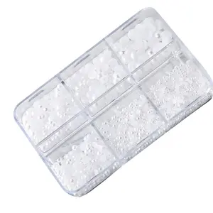 Mixed Size White Round Flatback Pearls For DIY Decoration Nail Bead Stones