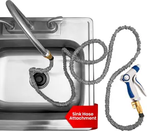 Indoor Sink Hose Attachment For Kitchen Sink or Bathroom Sink Faucet - Extra Long Utility Sink Hose (25 FT) For  Houseplants,  Washing, Household Cleaning