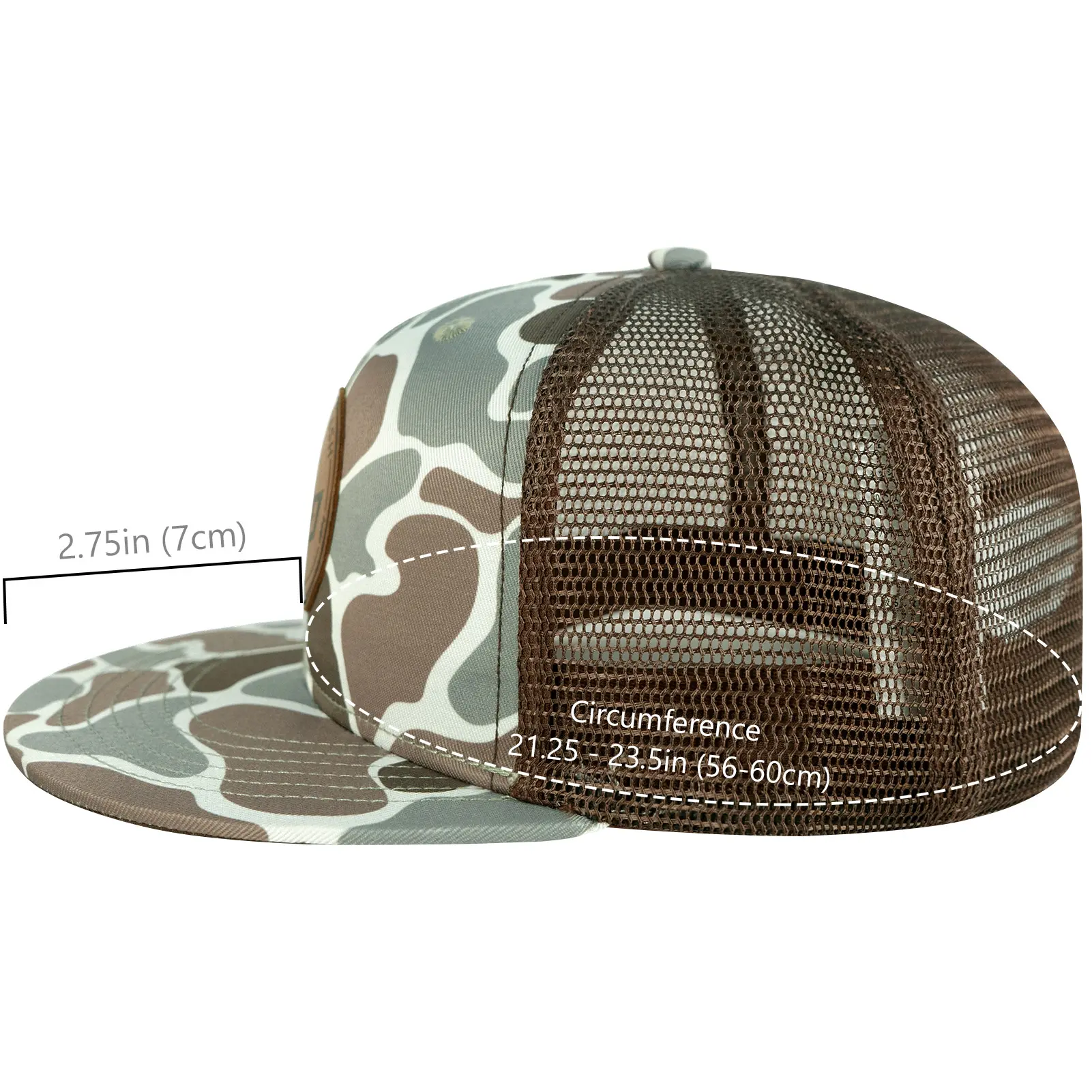 BASSDASH Flat Brim Trucker Cap Adjustable Snapback Hat Mesh Back For Men Women Fishing Hunting BASSDASH Flat Brim Trucker Cap Adjustable Snapback Hat Mesh Back For Men Women Fishing Hunting