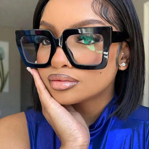 Unisex Cute Large Square Frame Anti Blue-ray Sunglasses, High Quality Sunglasses, Trendy Casual Tinted Lens Sunglasses for Everyday Use, Fashion Accessories for Outdoor Activities, Square Mirrored Shades, Trendy Styling Sunglasses, Fashionable Sunglasses